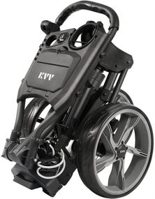 img 4 attached to 🏌️ KVV 3 Wheel Golf Push Cart - Super Lightweight and Compact Folding Size, Upgraded Version with Scorecard Holder