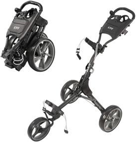 img 2 attached to 🏌️ KVV 3 Wheel Golf Push Cart - Super Lightweight and Compact Folding Size, Upgraded Version with Scorecard Holder