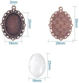 img 4 attached to 📿 PH PandaHall Pendant Tray Kit - 60pcs, 30pcs Oval Pendant Trays Bezel in 5 Colors, 30pcs 25 x 18mm Clear Glass Cabochon Dome Tiles for DIY Wedding Bouquet Photo Charm Jewelry Making