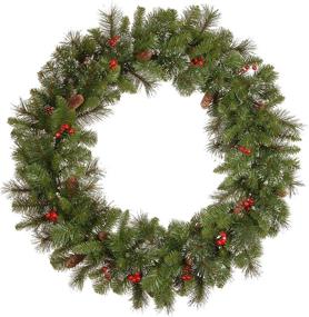 img 2 attached to 🎄 National Tree Company 36 Inch Crestwood Spruce Artificial Christmas Wreath with White Lights and Festive Decorations