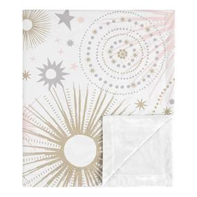 img 4 attached to 🌙 Soothing Sweet Jojo Designs Celestial Baby Girl Swaddle Blanket – Pink, Gold, Grey – Perfect for Nursery, Car Seat, Stroller