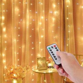 img 3 attached to 🌟 JMTGNSEP Curtain Light 300 LED Fairy String Light: Perfect Decoration for Bedroom, Wedding, Party, and Outdoor! IP65 Water Proof, USB Operated (9.8ft X 9.8ft, Warm White)