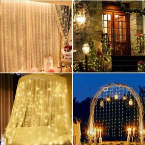 img 2 attached to 🌟 JMTGNSEP Curtain Light 300 LED Fairy String Light: Perfect Decoration for Bedroom, Wedding, Party, and Outdoor! IP65 Water Proof, USB Operated (9.8ft X 9.8ft, Warm White)