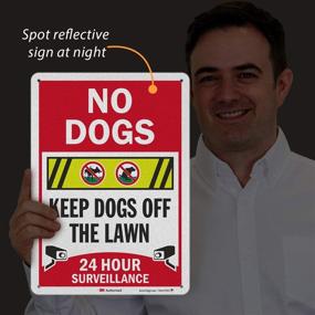 img 2 attached to SmartSign No Dogs Surveillance Reflective Occupational Health & Safety Products