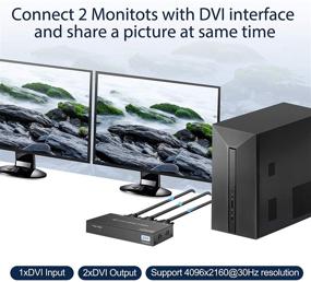 img 3 attached to 🖥️ DVI Splitter 1 to 2, Dual Monitor Video Duplicator with EDID Management, Supports up to 4K2K/30HZ Resolution for PC, Laptop, DVR, Projector, HDTV
