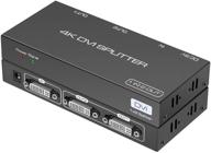 🖥️ dvi splitter 1 to 2, dual monitor video duplicator with edid management, supports up to 4k2k/30hz resolution for pc, laptop, dvr, projector, hdtv logo