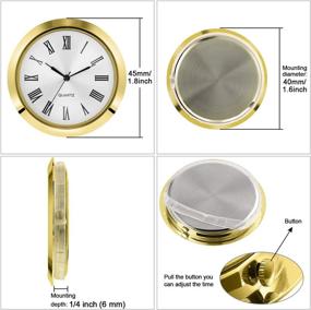 img 3 attached to ⏰ Hicarer 1.8 Inch Clock Insert with Roman Numerals (Gold Bezel) - Perfect Fit for 1.6 Inch Hole