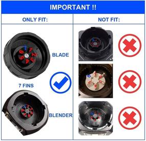 img 3 attached to 🔪 Ninja Blender 7 Fins Bottom Blade Replacement Parts and 1 Gasket Rubber for Nutri Ninja Auto iQ BL482-30 BL492 BL642-30 NN102 BL687CO-30 BL2013 (Updated Blade)