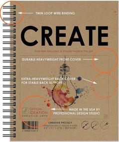 img 4 attached to 🎨 Premium Paper Creative Project Book for Pencil, Ink, Marker, Charcoal, and Watercolor Paints - Ideal for Art, Design, and Education | MADE IN USA | Multi-Media Design Ideation (8.5" x 11")