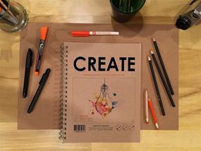 img 3 attached to 🎨 Premium Paper Creative Project Book for Pencil, Ink, Marker, Charcoal, and Watercolor Paints - Ideal for Art, Design, and Education | MADE IN USA | Multi-Media Design Ideation (8.5" x 11")