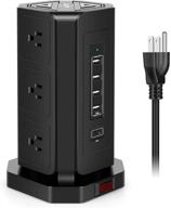 💡 aijoy usb c surge protector power strip tower: 9 ac outlets, 5 usb charging ports, 10ft long extension cord logo