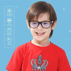 img 3 attached to 👓 Cyxus Kids' Anti Eyestrain Eyewear with Blue Light Blocking & UV Protection | Black Frame Glasses