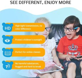 img 1 attached to 👓 Cyxus Kids' Anti Eyestrain Eyewear with Blue Light Blocking & UV Protection | Black Frame Glasses