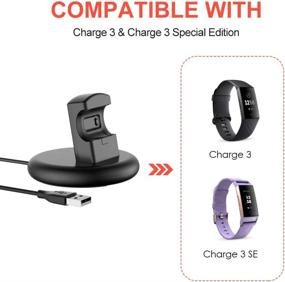 img 2 attached to 🔌 CAVN Charger Dock for Fitbit Charge 3: Replacement Charging Stand Station with USB Charger Cable Cord Accessories