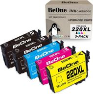 beone remanufactured ink cartridge: epson 220 xl 5-pack for workforce wf-2750 wf-2630 wf-2650 wf-2760 wf-2660 expression xp-420 xp-320 xp-424 (2bk 1c 1m 1y) logo