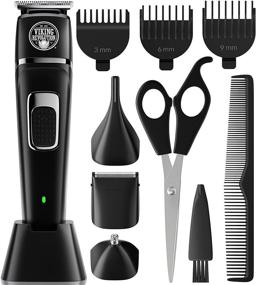 img 4 attached to 🧔 Ultimate Beard Trimmer for Men: Electric Razor and Hair Clippers, Adjustable and Portable Grooming Kit