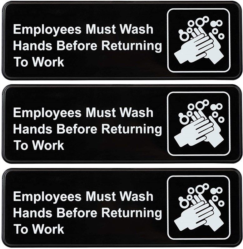 employees must hands before returning occupational health & safety products 로고