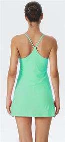 img 3 attached to 🎾 Ultimate Women's Sleeveless Exercise Tennis Dress: Built-in Bra & Shorts, Golf Workout Athletic Dress with Pockets