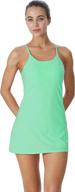 🎾 ultimate women's sleeveless exercise tennis dress: built-in bra & shorts, golf workout athletic dress with pockets logo