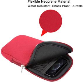 img 3 attached to 📱 Neoprene Cell Phone Pouch Sleeve Carrying Case - iPhone 12 Mini, Samsung Galaxy, Alcatel - Red-S