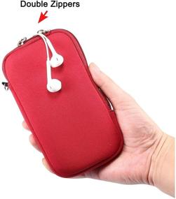 img 1 attached to 📱 Neoprene Cell Phone Pouch Sleeve Carrying Case - iPhone 12 Mini, Samsung Galaxy, Alcatel - Red-S