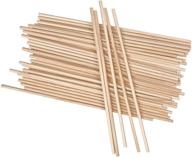 50 pack of 1/4 inch x 12 inch long wood dowel rods - unfinished natural wood craft dowel sticks logo