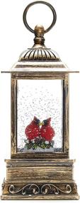 img 1 attached to 🎄 Christmas Snow Globe Lantern with Cardinals - ReLIVE, 10.5 inches