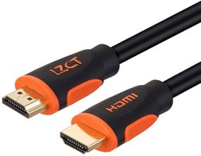 img 2 attached to 🔌 4K HDMI 2.0 Cable 75FT LZCT: Unidirectional High-Speed HDMI Cord V2.0 with Signal Booster, 3D UHD 2160P HDR, Ethernet & ARC Support | Dual Color Mould - Length: 3' to 125'