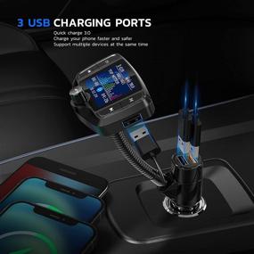 img 1 attached to 🚗 Nulaxy KM29 Bluetooth FM Transmitter: 1.8 Inch Display Car Charger Adapter with Hands-free Kit, QC3.0, 5V/2.4A, USB Drive & SD Card Support