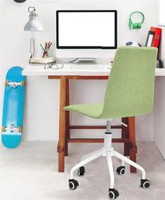 img 1 attached to 🪑 Urban Shop Linen Office Chair in Stylish Green - Enhance Your Workspace Comfortably