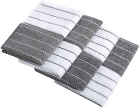 img 1 attached to 🧽 HYER KITCHEN Microfiber Cleaning Cloth All-Purpose - Absorbent and Lint Free Household Dish Rags – 8 Pack Size 12.6” X 12.6” – Rapid Drying Dishcloths (Gray, 8)