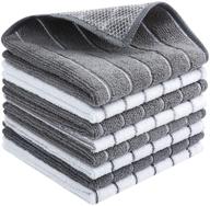 🧽 hyer kitchen microfiber cleaning cloth all-purpose - absorbent and lint free household dish rags – 8 pack size 12.6” x 12.6” – rapid drying dishcloths (gray, 8) logo