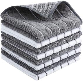 img 4 attached to 🧽 HYER KITCHEN Microfiber Cleaning Cloth All-Purpose - Absorbent and Lint Free Household Dish Rags – 8 Pack Size 12.6” X 12.6” – Rapid Drying Dishcloths (Gray, 8)