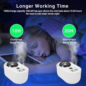 img 3 attached to 🌟 Cool Mist Humidifier with Star Night Light Projector - Ultrasonic Humidifier for Kids Room, Bedroom, and Office - 1L Mini Dual-Mist Humidifier for Kids, Babies, Home - Automatic Shut-Off Feature