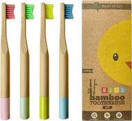 ecofrenzy kids bamboo toothbrush - child size soft bpa free color safe bristles (4-pack) - enhance seo logo