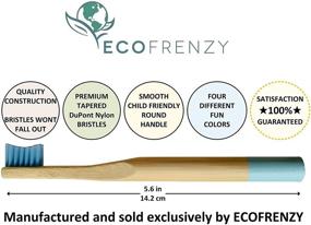 img 3 attached to EcoFrenzy Kids Bamboo Toothbrush - Child Size Soft BPA Free Color Safe Bristles (4-Pack) - Enhance SEO