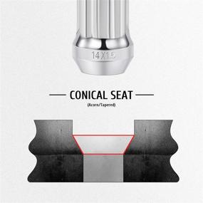 img 2 attached to Высококачественные крепежные гайки колеса M14x1.5: 32 штуки, хром, высота 2 дюйма – подходят для Ford F250 F350 Super Duty, Chevy Silverado 1500 2500HD, GMC Sierra.