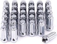 high-quality m14x1.5 wheel lug nuts: 32 pack, chrome, 2 inches tall - fits ford f250 f350 super duty, chevy silverado 1500 2500hd, gmc sierra logo