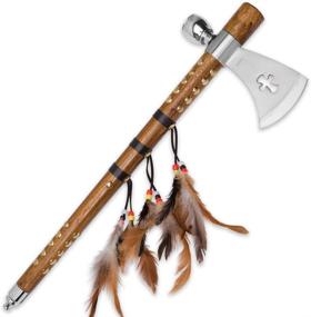 img 3 attached to 🔪 Wuu Jau Co L-111 Native American Peace Pipe Tomahawk Axe - 18" | Authentic Handcrafted Native American Peace Pipe with Axe Blade