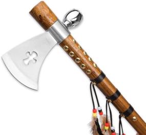 img 2 attached to 🔪 Wuu Jau Co L-111 Native American Peace Pipe Tomahawk Axe - 18" | Authentic Handcrafted Native American Peace Pipe with Axe Blade