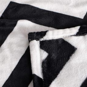 img 1 attached to Cozy up with NTBAY Flannel Full/Queen Blanket – Super Soft Black and White Chevron Patterned Bed Blanket in 90 x 90 Inches