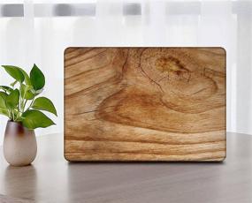 img 1 attached to 🖥️ KSK KAISHEK Laptop Case for MacBook Air 13 inch (2018-2021 Release, Retina Display), Wood Grain Design, Black Keyboard Cover