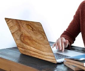 img 2 attached to 🖥️ KSK KAISHEK Laptop Case for MacBook Air 13 inch (2018-2021 Release, Retina Display), Wood Grain Design, Black Keyboard Cover