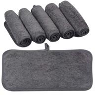 kinhwa reusable makeup removing cloths – soft microfiber face cleansing towels effortlessly 🧖 remove cosmetics using only water – 6 x 12 inches, 6 pack in dark gray logo