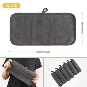 img 3 attached to KinHwa Reusable Makeup Removing Cloths – Soft Microfiber Face Cleansing Towels Effortlessly 🧖 Remove Cosmetics Using Only Water – 6 x 12 inches, 6 Pack in Dark Gray