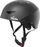🚴 turboske multi-sport helmet for youth, men, and women - cpsc-compliant skateboard, bike, and bmx helmet logo