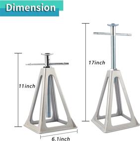 img 1 attached to 🚐 RVMATE Комплект стоек 4 шт: стабилизатор для автодома, кемпера и трейлера, регулируемый от 11 до 17 дюймов, алюминиевая стабилизация автодома