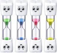 🦷 set of 4 smile pattern tooth brushing sand timers for kids - 2 minute toothbrush timer, ideal for boys, girls, oral hygiene, oral care party favors (blue, pink, yellow, green) logo