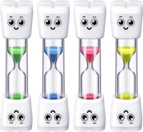 img 4 attached to 🦷 Set of 4 Smile Pattern Tooth Brushing Sand Timers for Kids - 2 Minute Toothbrush Timer, Ideal for Boys, Girls, Oral Hygiene, Oral Care Party Favors (Blue, Pink, Yellow, Green)