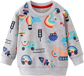 img 4 attached to Sweatshirts Dinosaur Pullover T Shirts Toddler Boys' Clothing